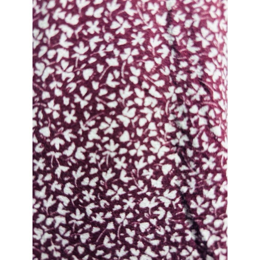 Pull&Bear Dress Women M Burgundy Floral Print Long Sleeve  V-Neck Boho Casual - Picture 5 of 16